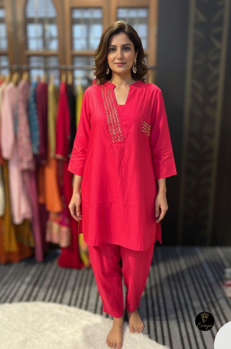 Pink Kurta Co-ord Set