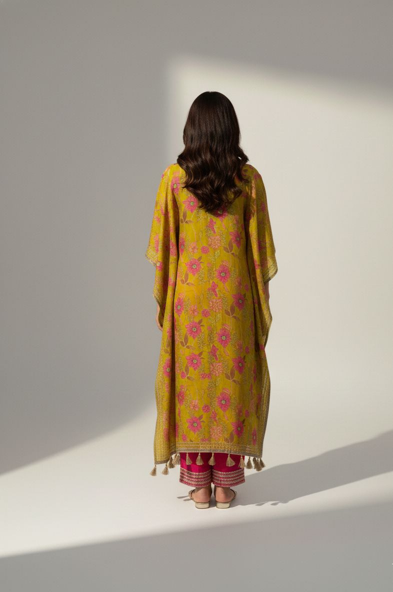 Floral Yellow Kurta Set