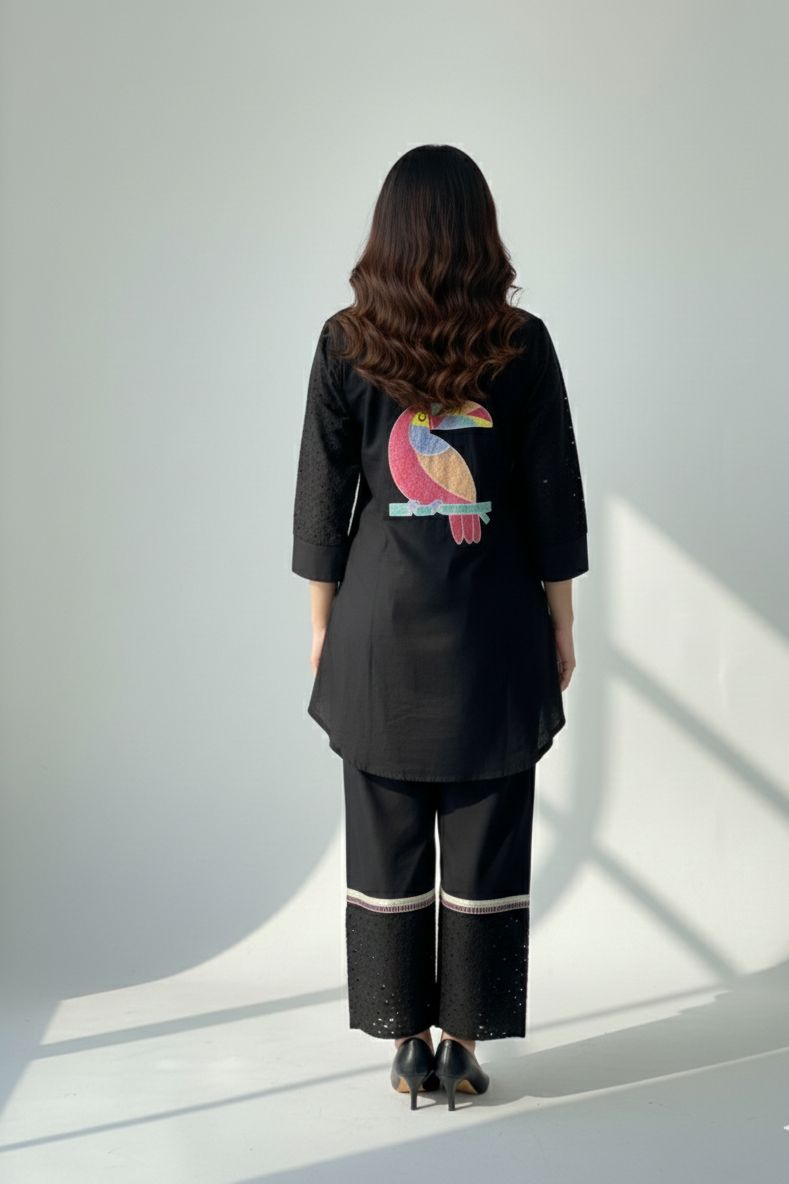 Black Designer Kurta Set