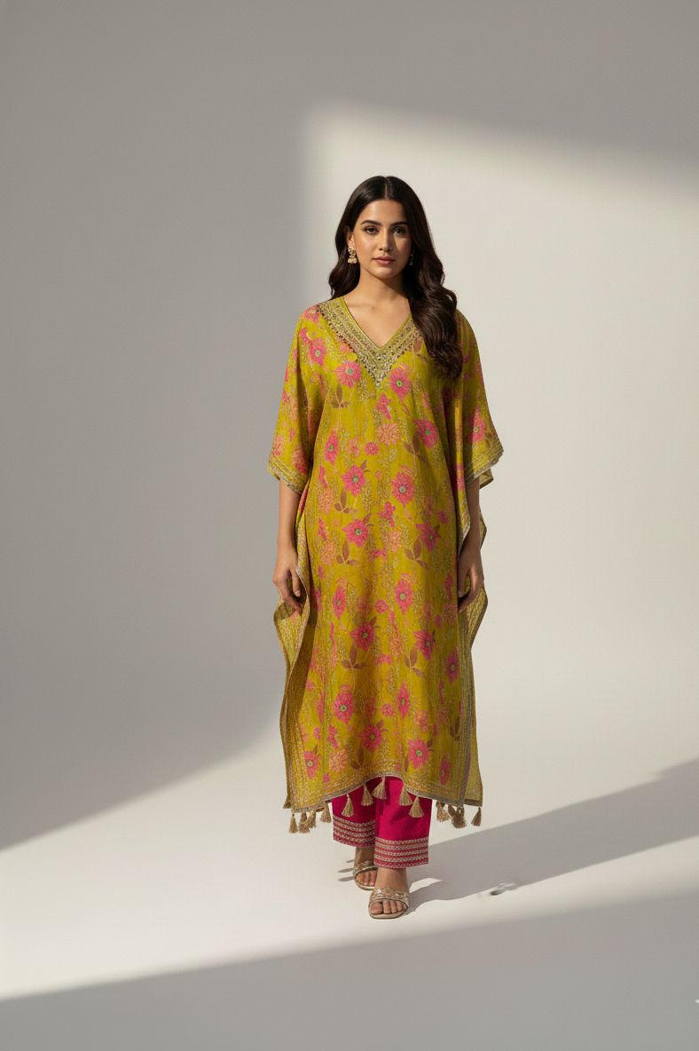 Floral Yellow Kurta Set