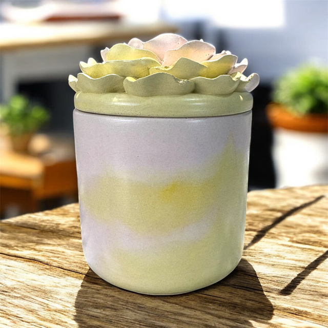 6pc Lot Blush Candle Vessel (lid included) -16oz