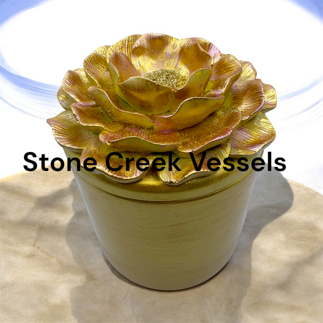 6pc Lot Golden Hour Candle Vessel (lid included) -16oz