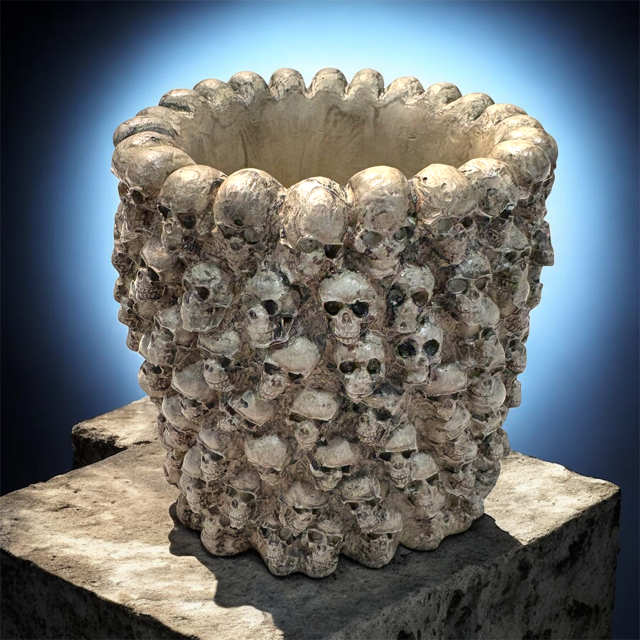 10pc Lot Skull Candle Jar Vessel (no lid) -5.5oz