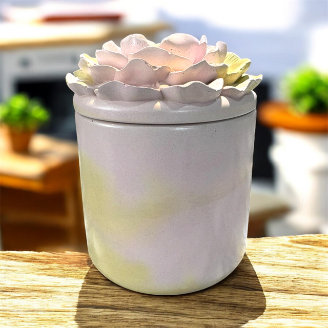 6pc Lot Blush Candle Vessel (lid included) -16oz