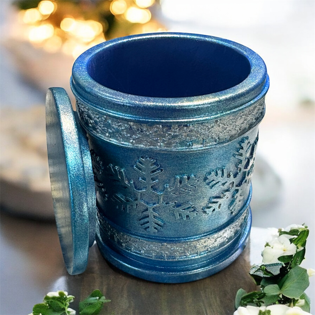 10pc Lot Snowlace Candle Vessels (lid included) 7oz