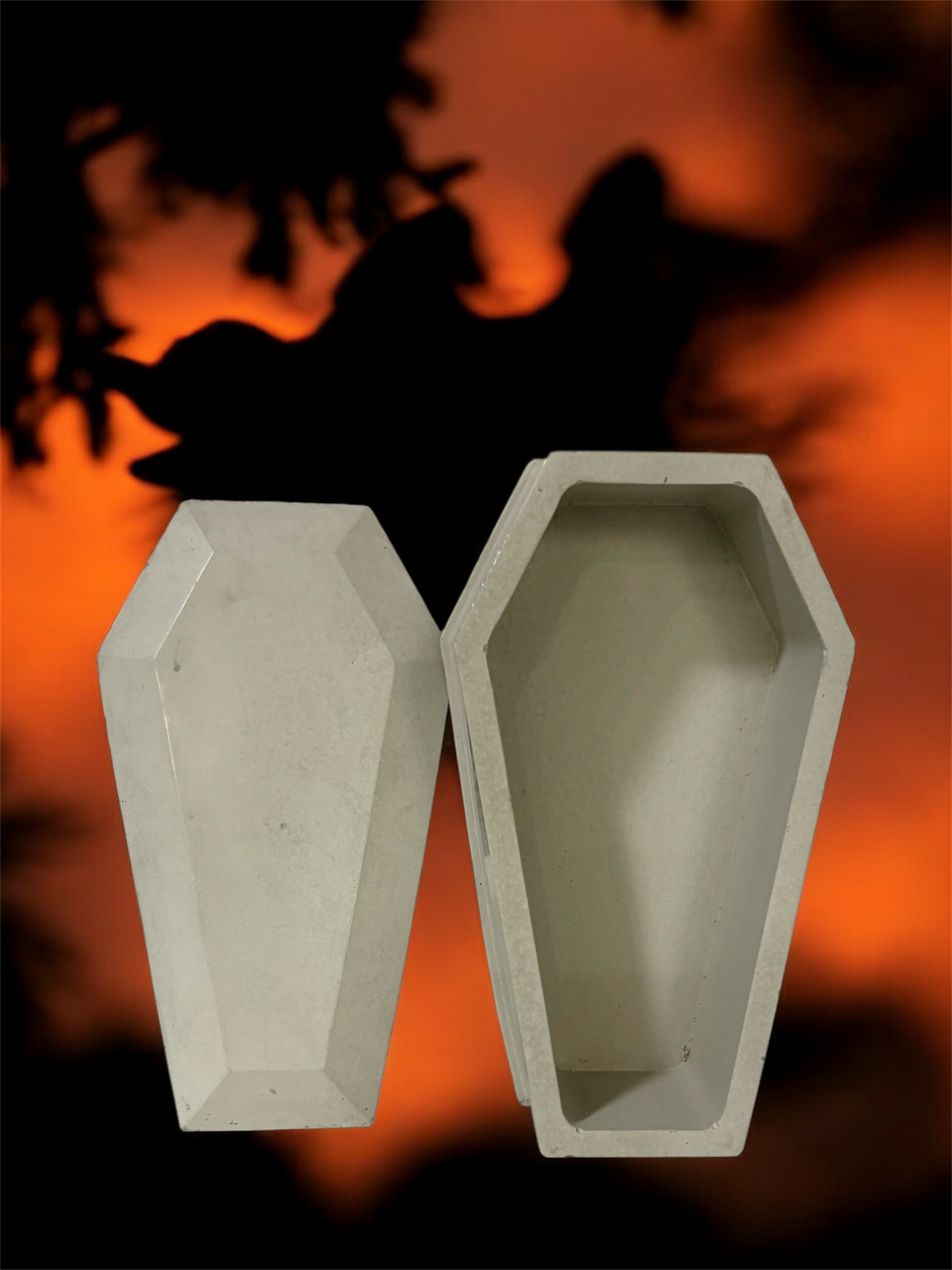 10pc Lot Coffin Candle Vessels (lid included) -3.5oz