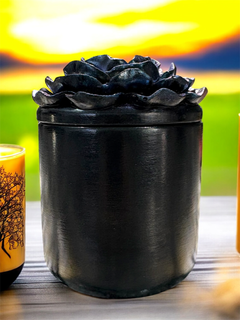 6pc Lot Opaline Rose Candle Vessel (lid included) -16oz