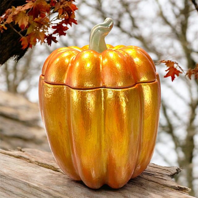 10pc Lot Tall Pumpkin Candle Vessel (lid included) -10oz