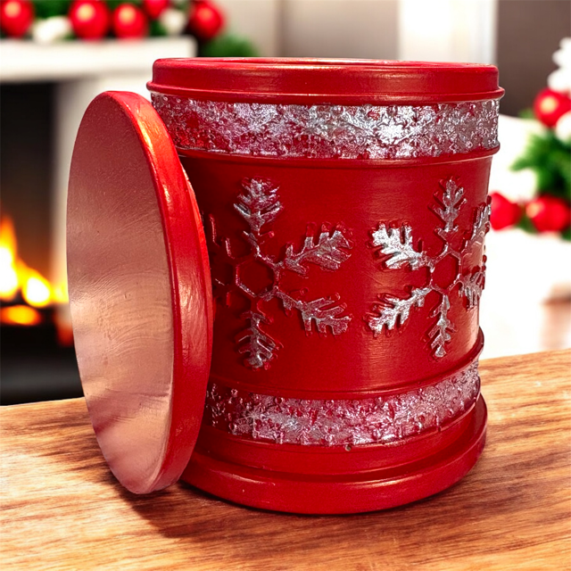 10pc Lot Crimson Frost Candle Vessel (lid included) -7oz