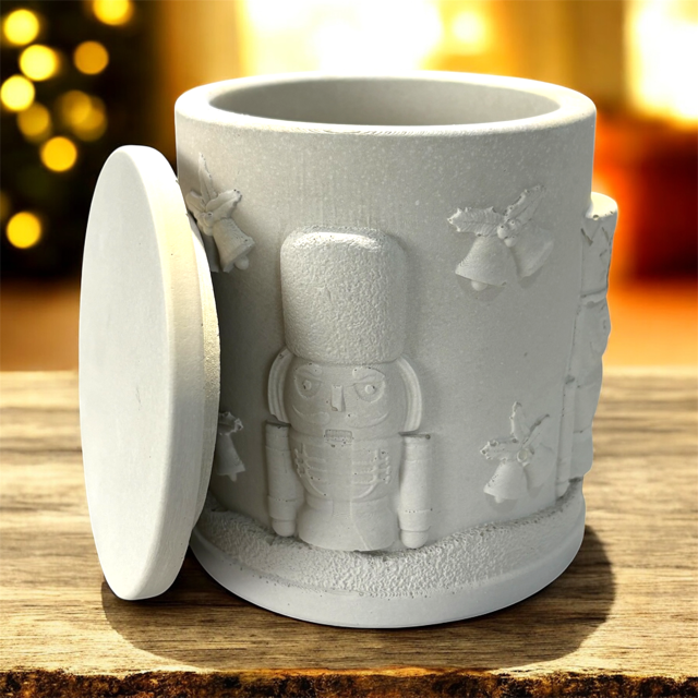 10pc Lot Nutcracker Candle Vessels (lid included) 7oz