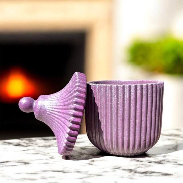 10pc Lot Delightful Candle Vessel (lid included) -10oz