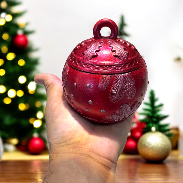 10pc Lot Christmas Red Pines Candle Vessel (lid included) -8oz