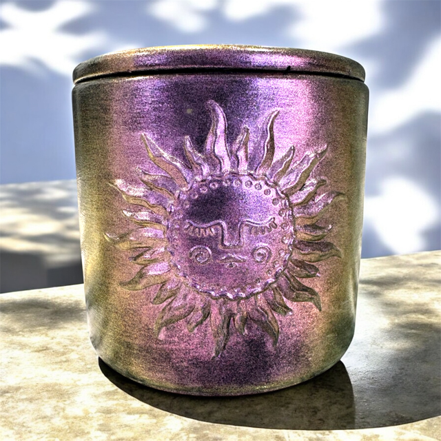 10pc Lot Sun Totem Candle Vessels (lid included) - 9.5oz