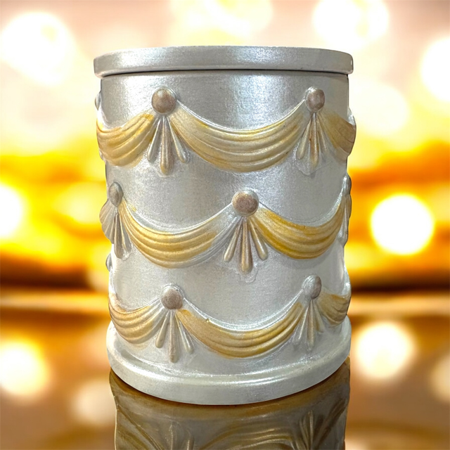 10pc Lot Holiday Ribbon Candle Vessels (lid included) 7oz