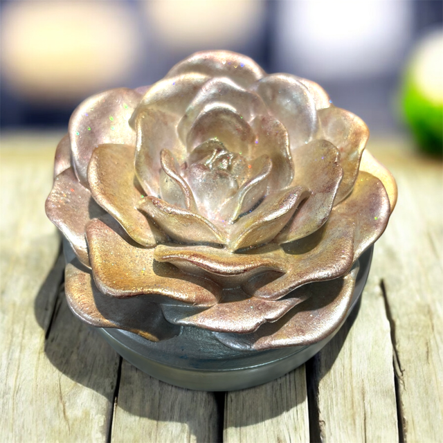 6pc Lot Forever Rose Candle Vessel (Lid Included) - 7 oz