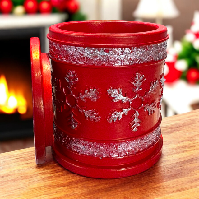 10pc Lot Crimson Frost Candle Vessel (lid included) -7oz