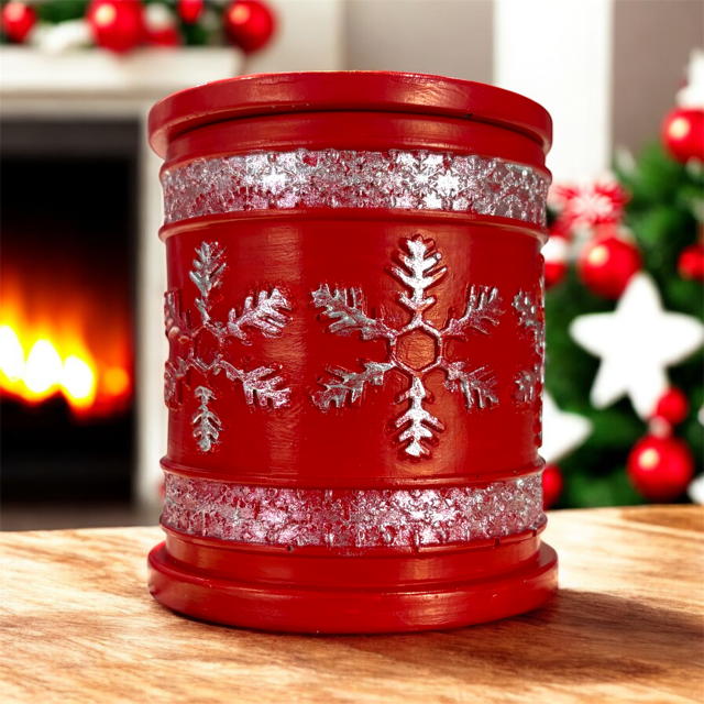 10pc Lot Crimson Frost Candle Vessel (lid included) -7oz