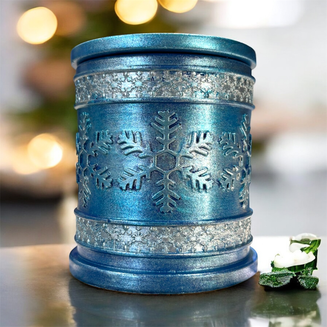 10pc Lot Snowlace Candle Vessels (lid included) 7oz