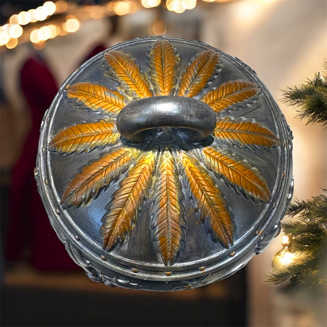 10pc Lot Christmas Silver Holly Candle Vessel (lid included) -8oz