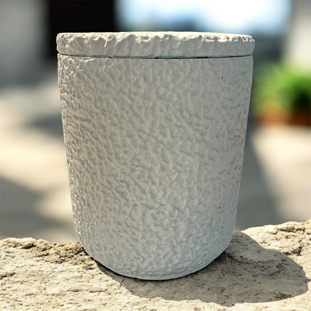 10pc Lot Textured Tall Candle Vessel (lid included) -10oz