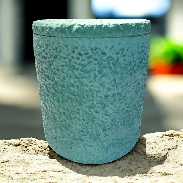 10pc Lot Textured Tall Candle Vessel (lid included) -10oz