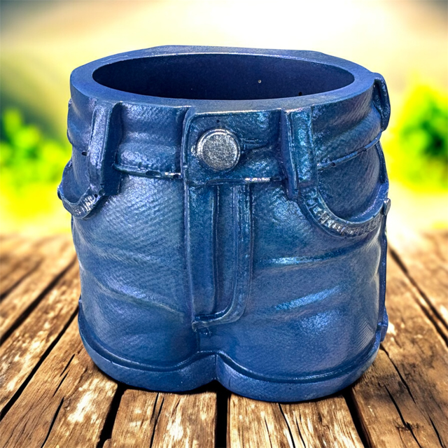 10pc Lot Blue Jeans Succulent Pot / Candle Vessel  -5oz