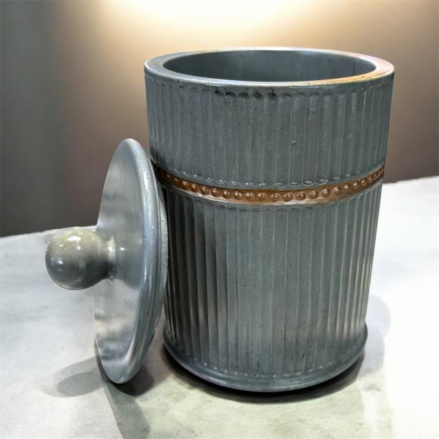 10pc Lot "Slate Luxe" Candle Vessels (lid included) - 10.5oz