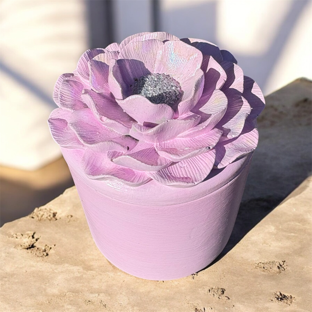 10pc Lot "Pink Bloom" Candle Vessels (lid included) - 6oz