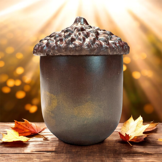 10pc Lot Enchanted Acorn Candle Vessels (lid included) -5.5oz