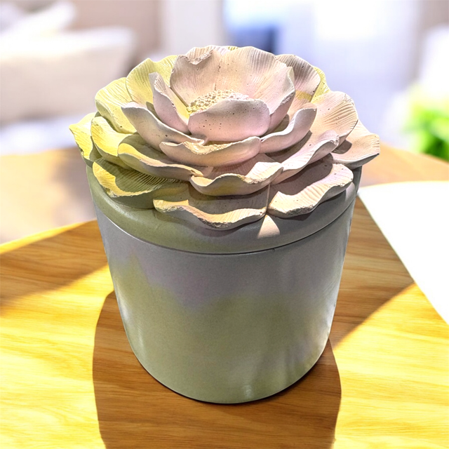 6pc Lot Blush Candle Vessel (lid included) -16oz