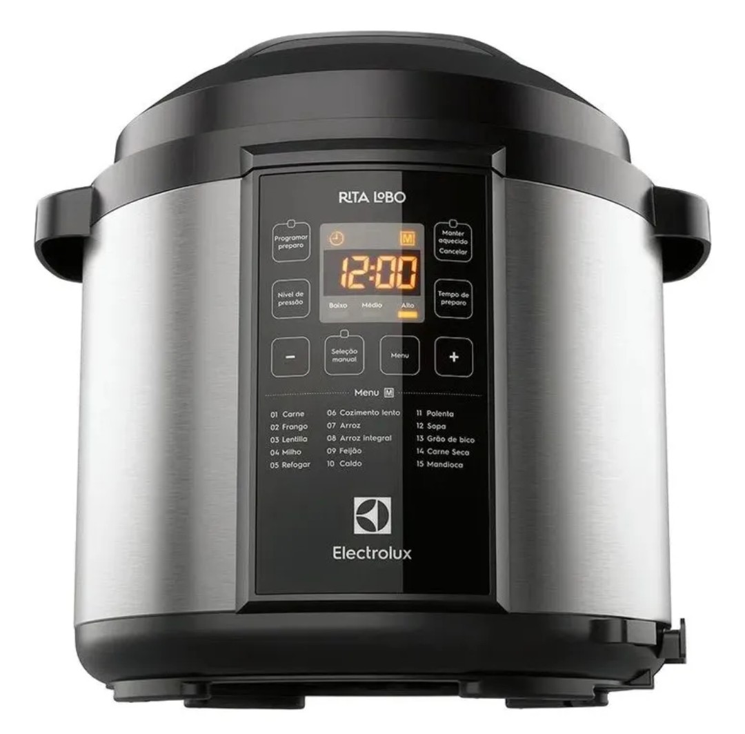 Panela de pressão elétrica Electrolux por Rita Lobo 6l pretaexperiência digital  (pcc20)  127v