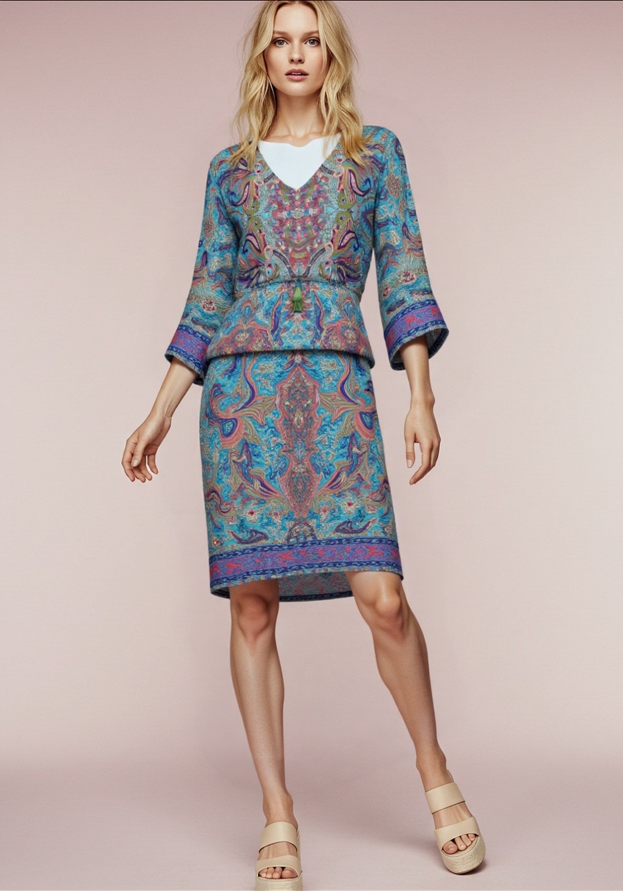 Conjunto elegante estampa floral