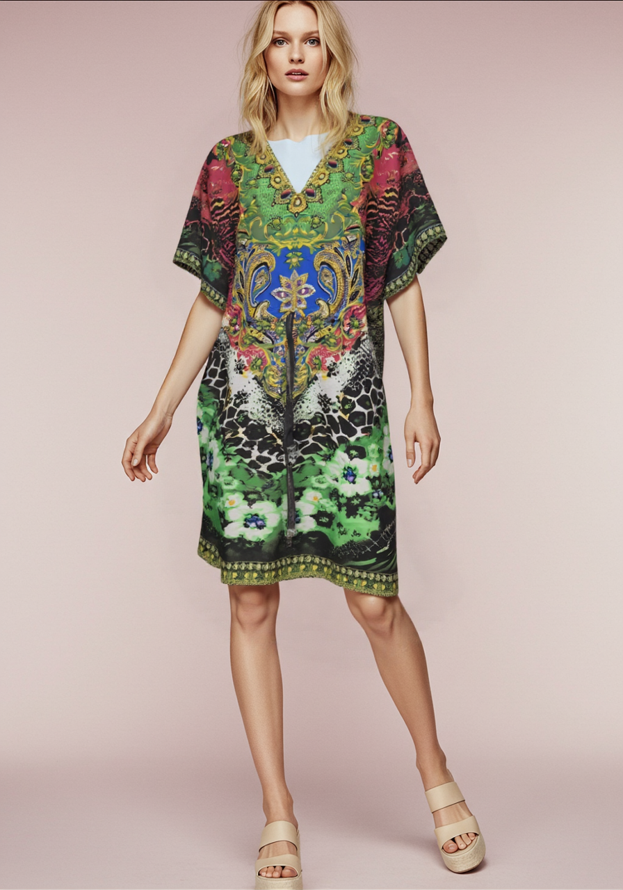 Vestido estampado vibrante