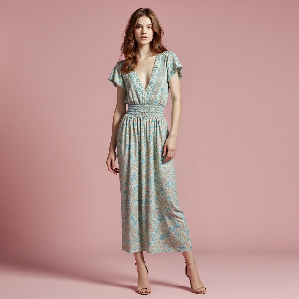 Vestido estampado midi