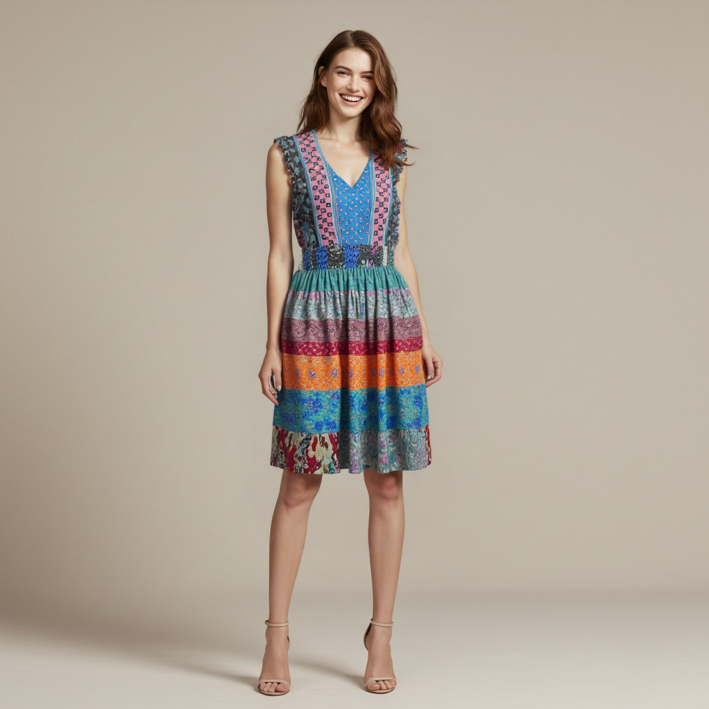 Vestido estampado multicolor