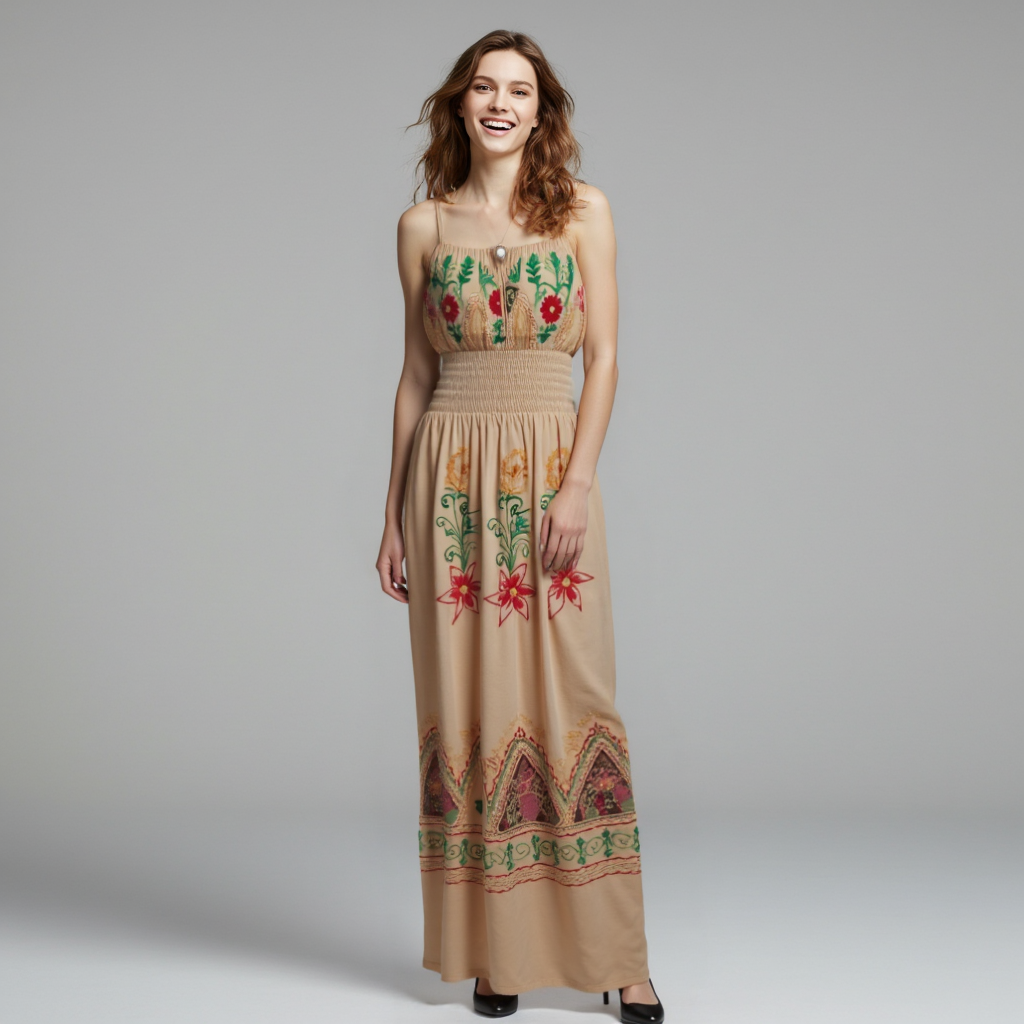 Vestido longo estampado