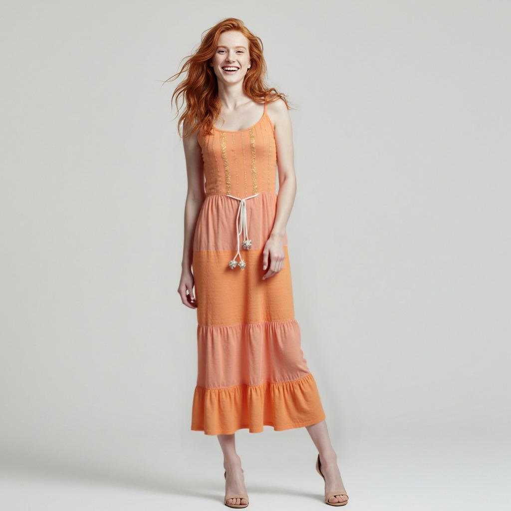 Vestido longo laranja