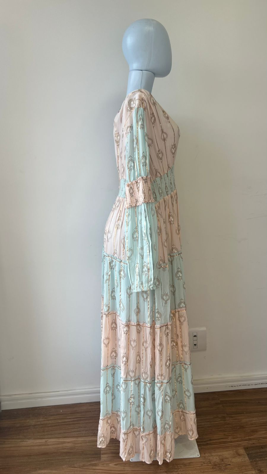 Vestido Longo Pastéis Gold Heart