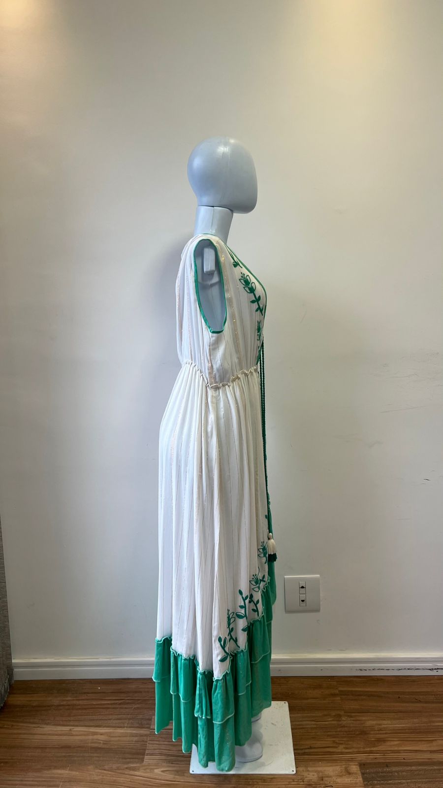 Vestido Indiano Midi Verde Esmeralda