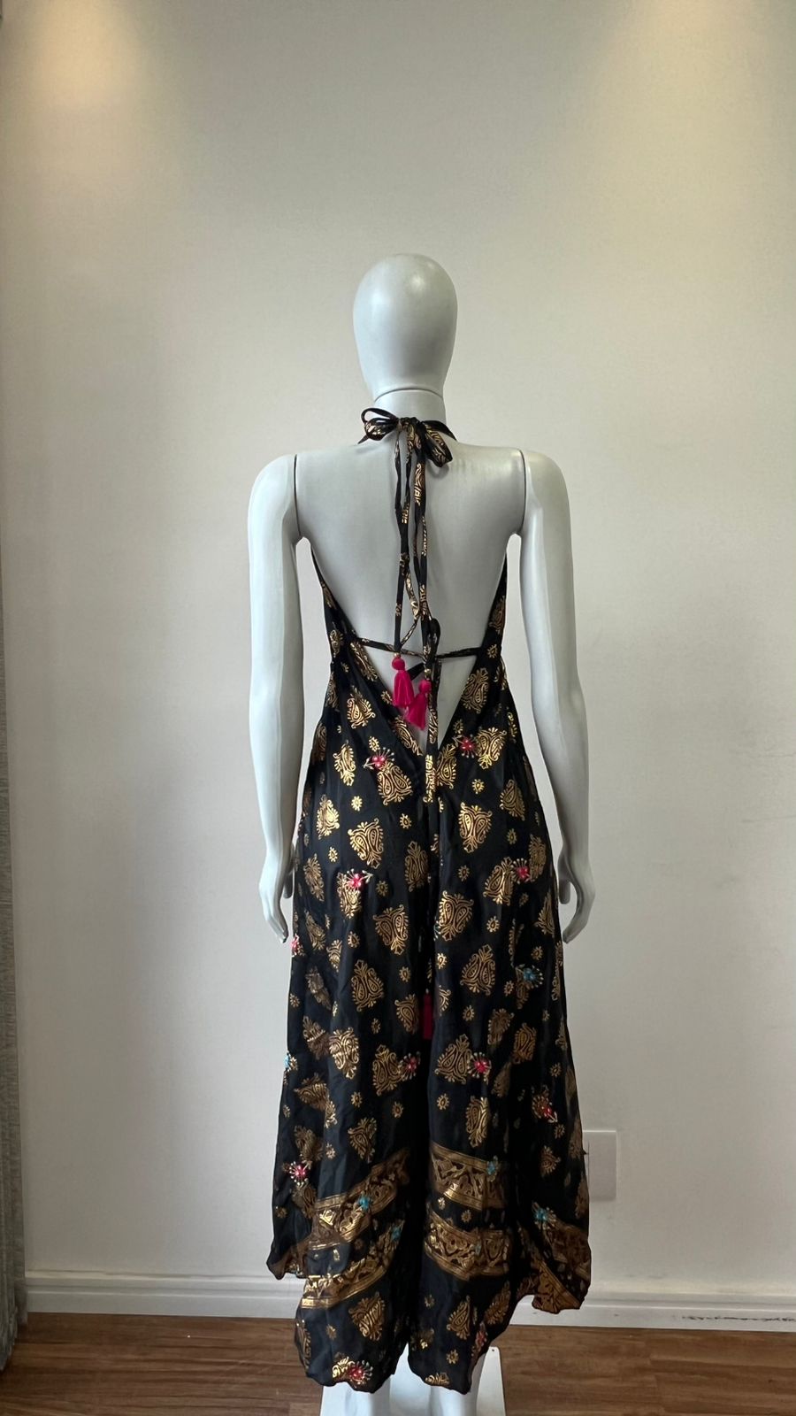 Vestido Indiano Midi Azul Royal