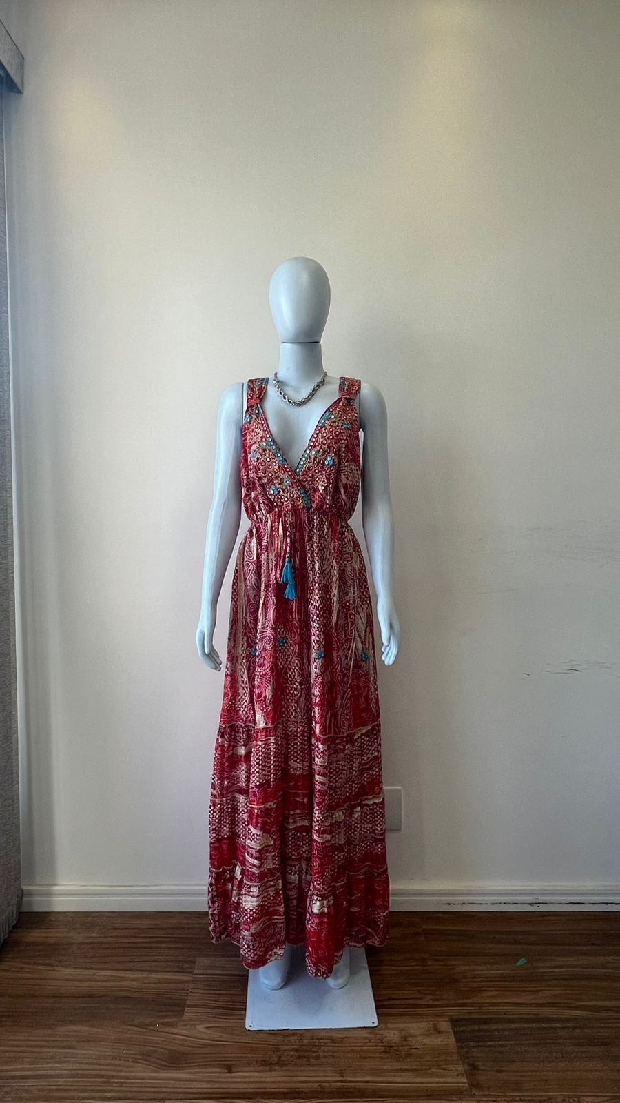 Vestido Longo Scarlet Paisley Étnico