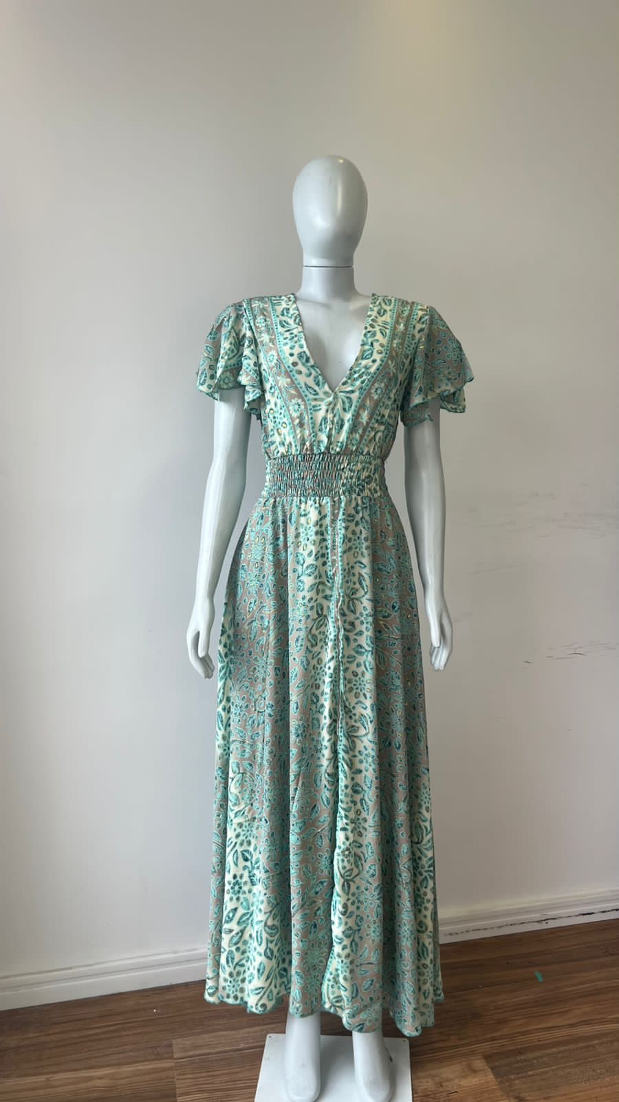 Vestido Floral Mint Lastex