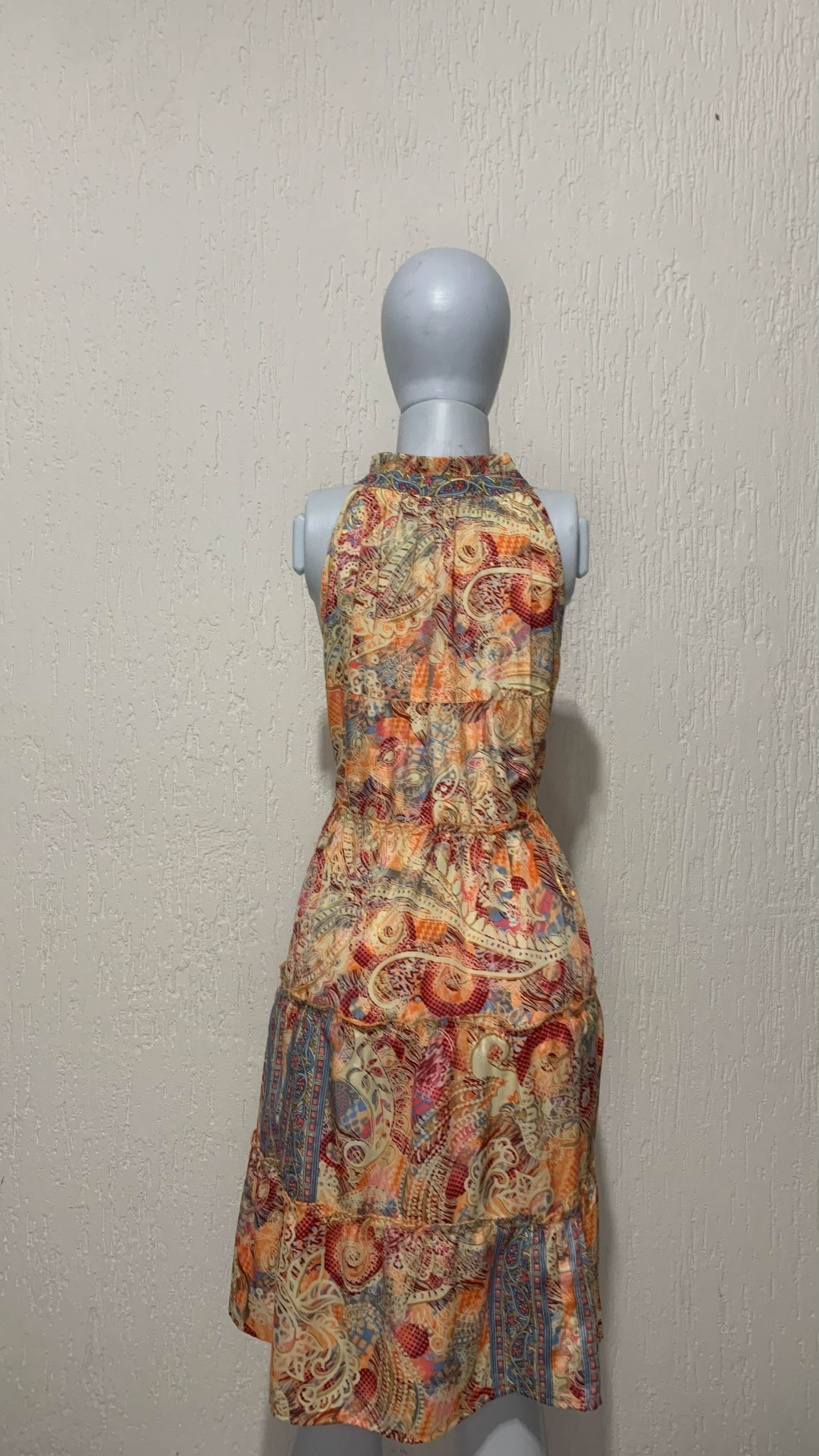 Vestido Indiano Midi Boho Chic Estampa Paisley