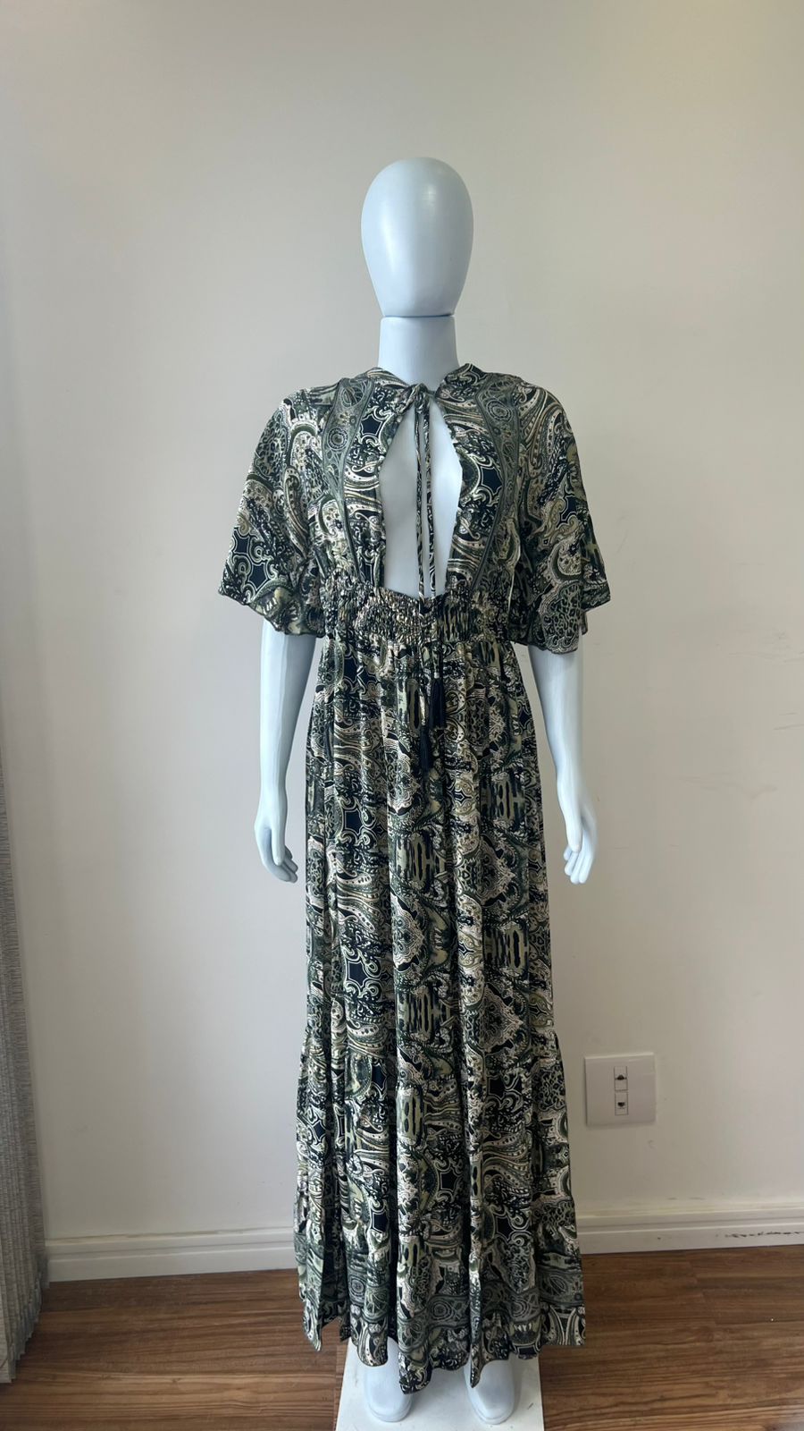 Vestido Longo Paisley Olive