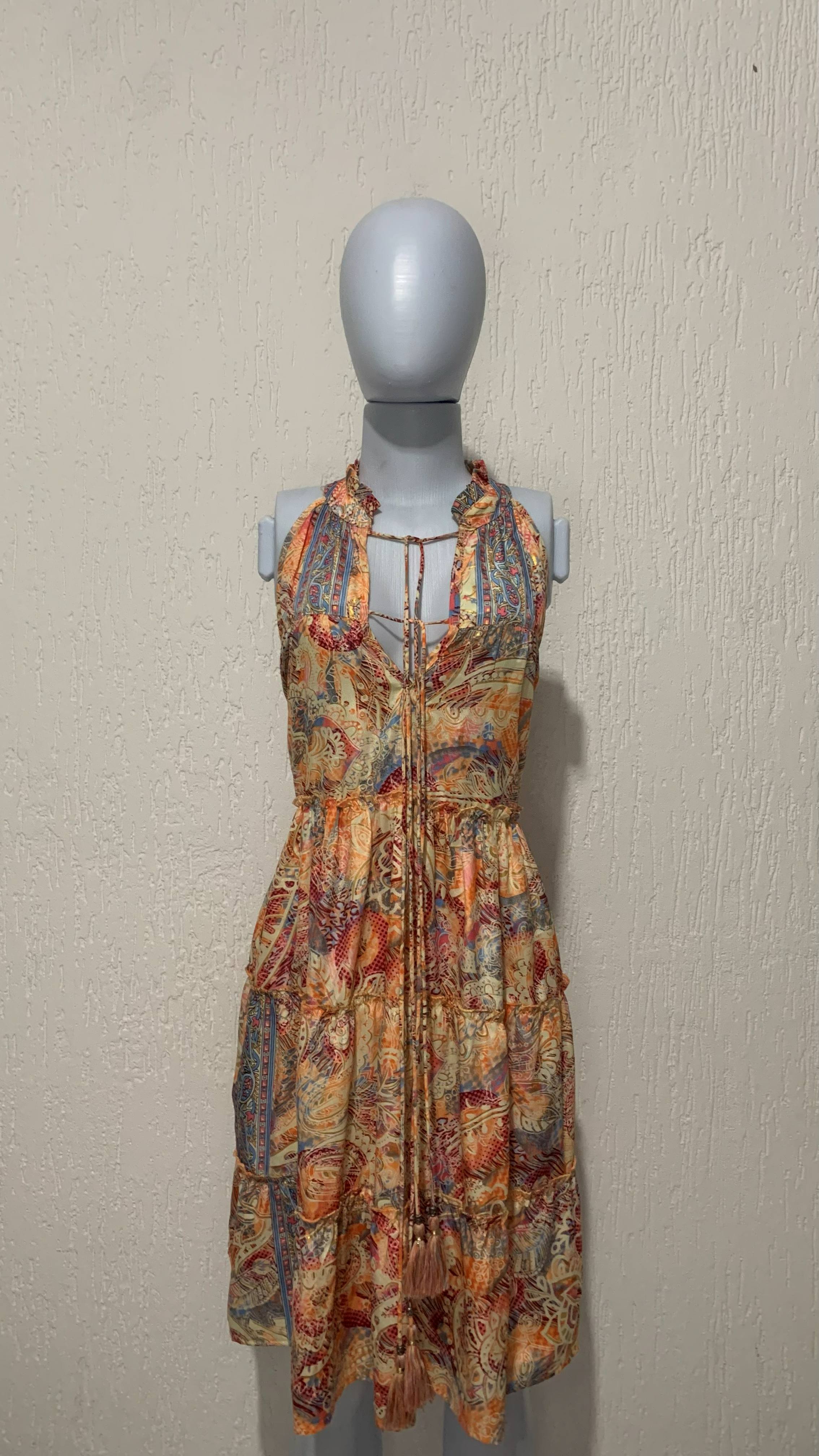 Vestido Indiano Midi Boho Chic Estampa Paisley