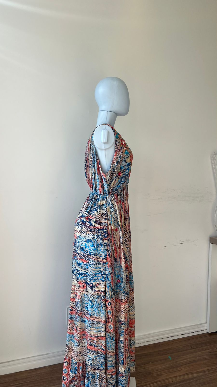 Vestido Longo Paisley Azure Sunset