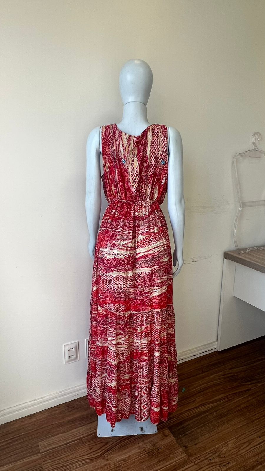 Vestido Longo Scarlet Paisley Étnico