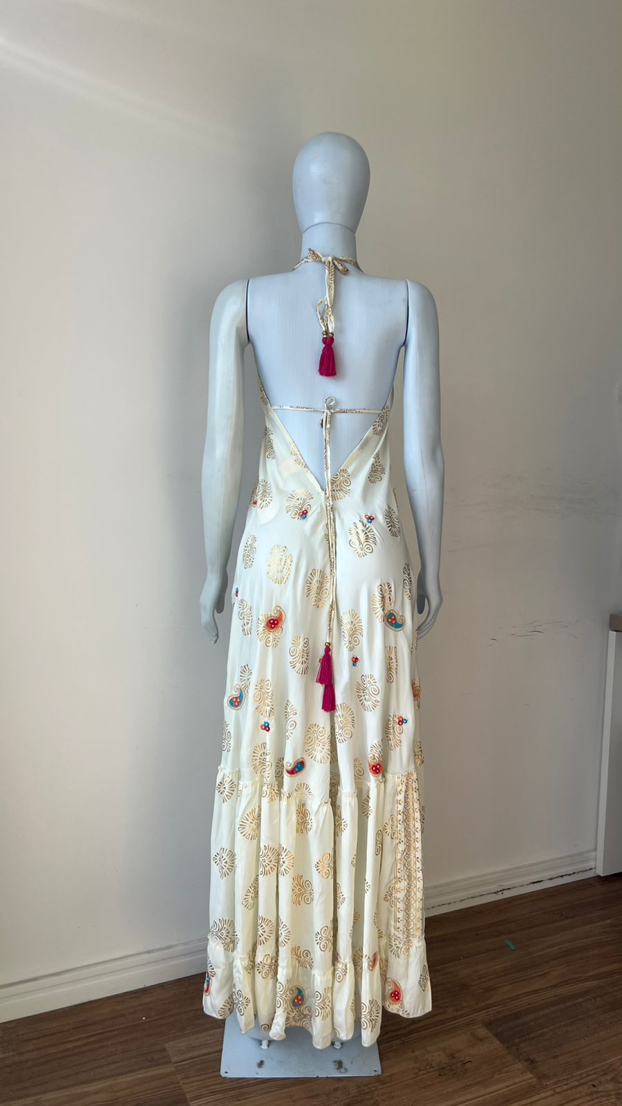 Vestido Indiano Midi Pavão Real Turquesa