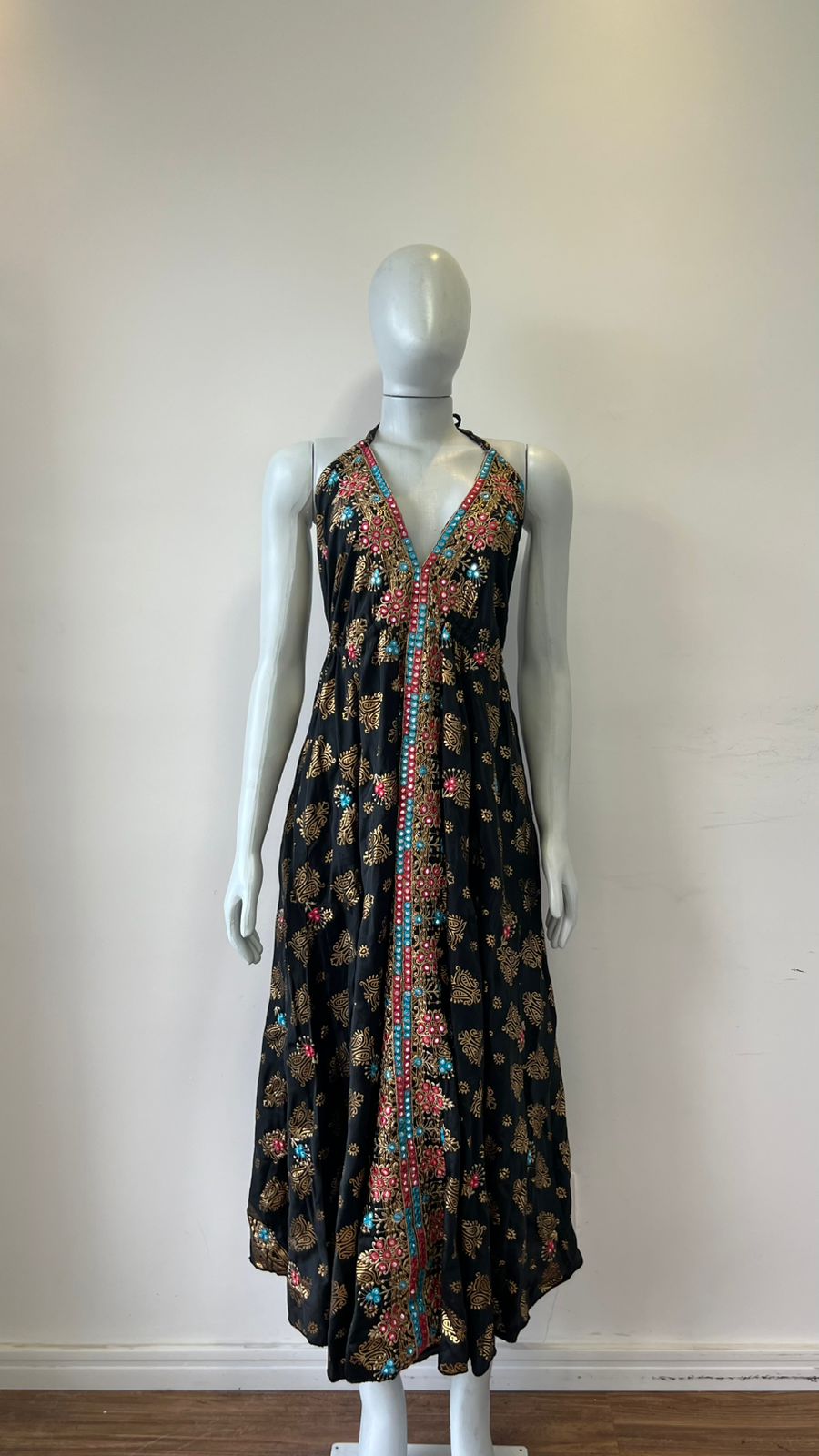 Vestido Indiano Midi Azul Royal