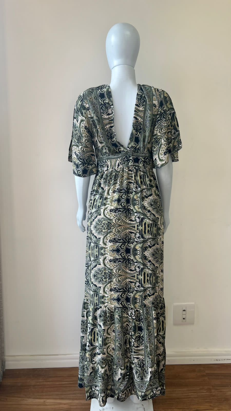 Vestido Longo Paisley Olive